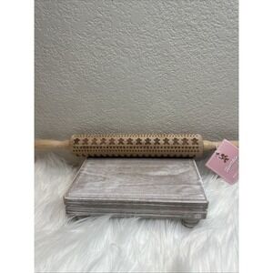 $23 🌙 St Nicholas Square Embossed Rolling Pin Design Roller Gingerbread New‎